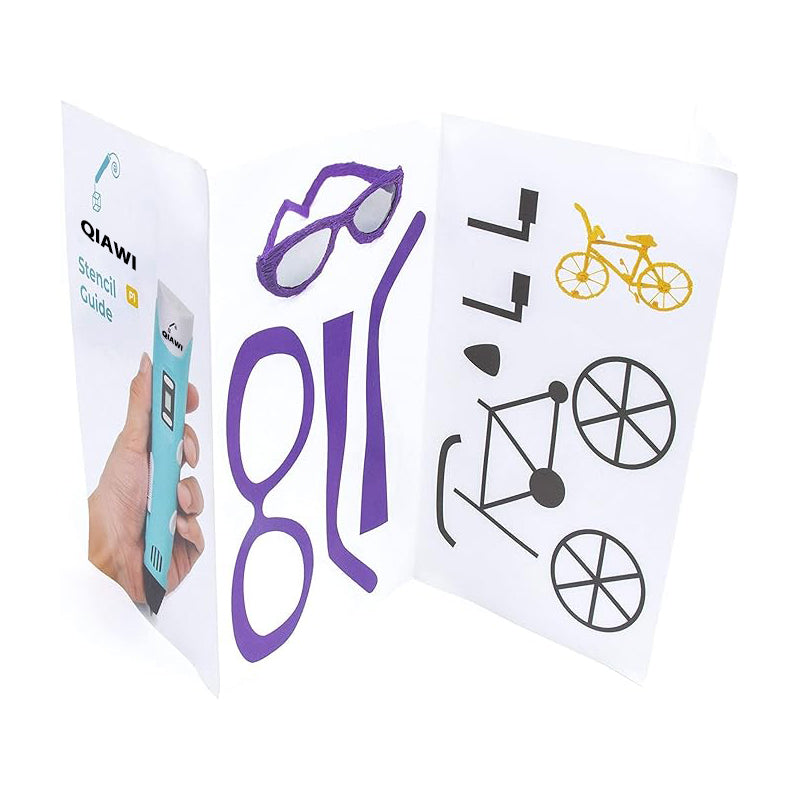 đ„Last Day Saleđ„ QIAWI's P1 3D Printing Pen with Display - Includes 3D Pen, 3 Starter Colors of PLA Filament, Stencil Book + Project Guide, and Charger