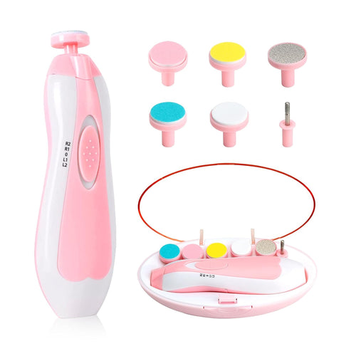 【Safety Guaranteed】Qooes Baby Electric Nail File | Anti-cut Injury Design with Low Noise | Specialized Nail Trimming and Shaping Device for Newborns