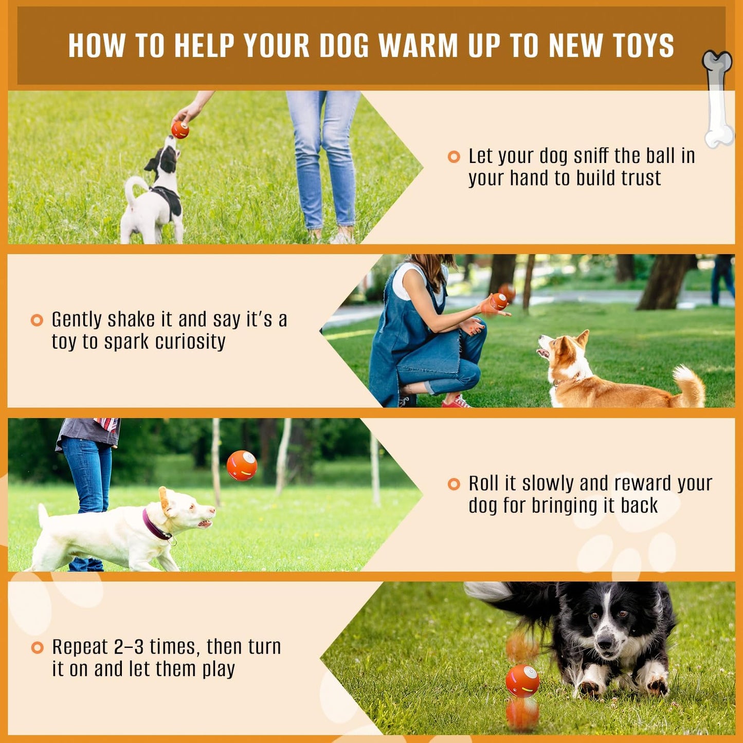 NESLEMY Interactive Dog Ball – Automatic, Rechargeable & Fun!(Keep Your Dog Entertained for Hours with Smart Self-Rolling Technology)