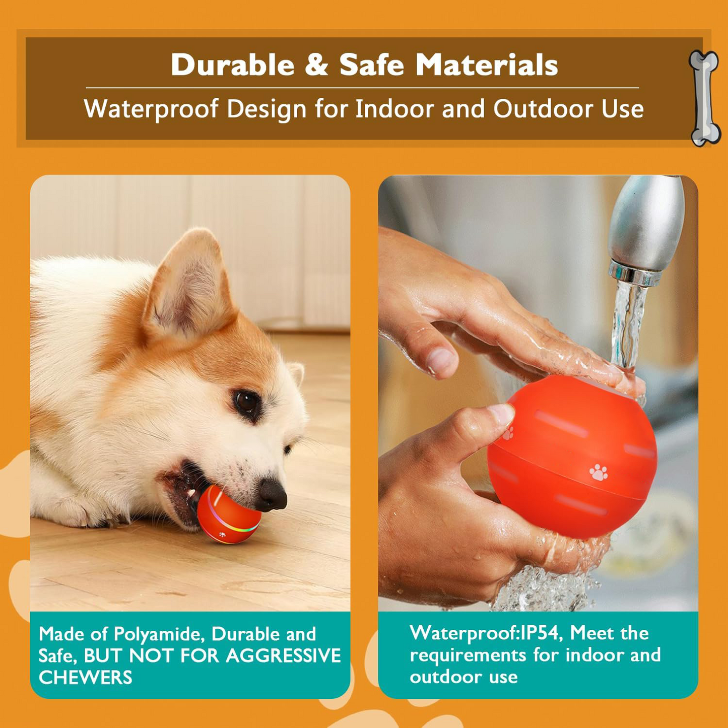 NESLEMY Interactive Dog Ball – Automatic, Rechargeable & Fun!(Keep Your Dog Entertained for Hours with Smart Self-Rolling Technology)