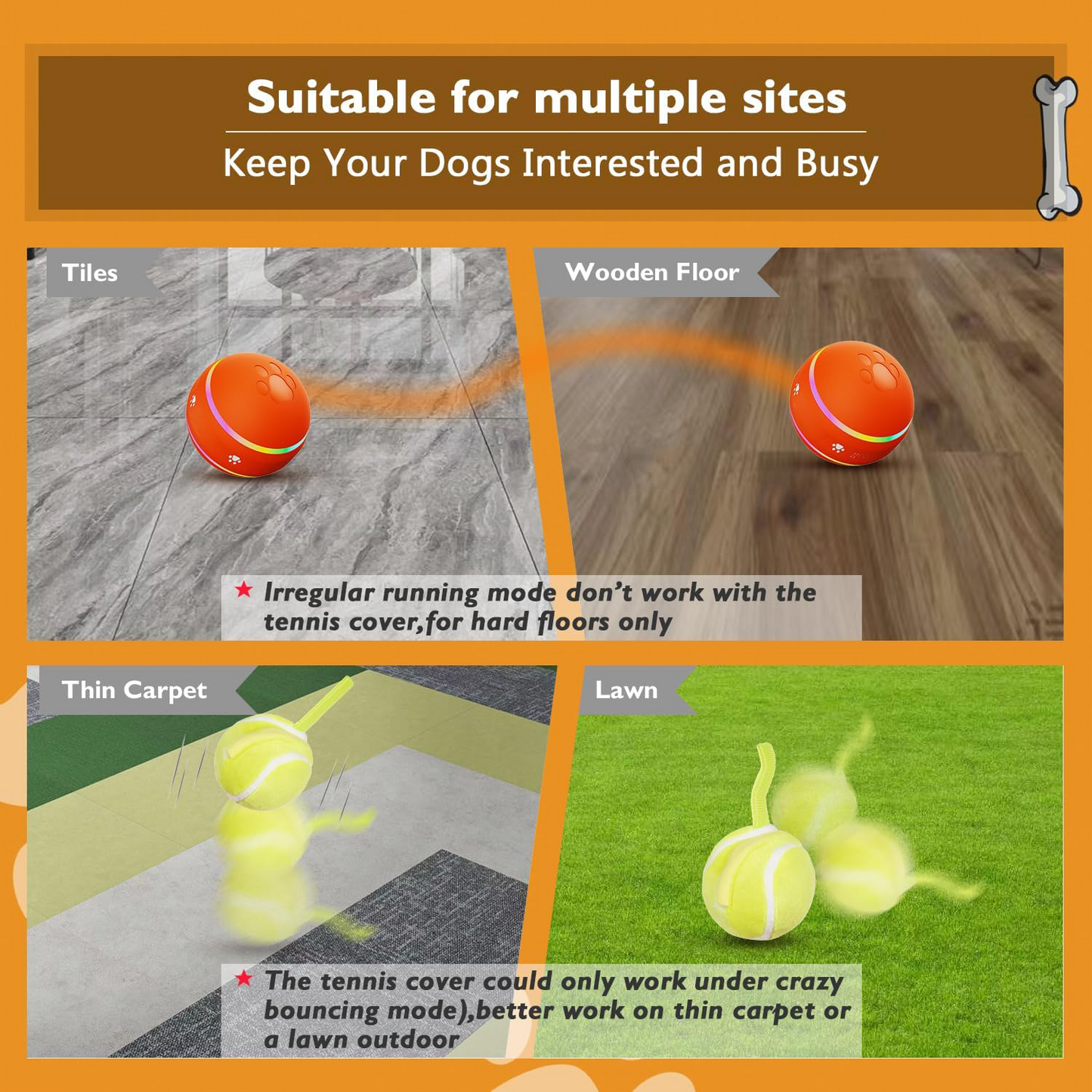 NESLEMY Interactive Dog Ball – Automatic, Rechargeable & Fun!(Keep Your Dog Entertained for Hours with Smart Self-Rolling Technology)