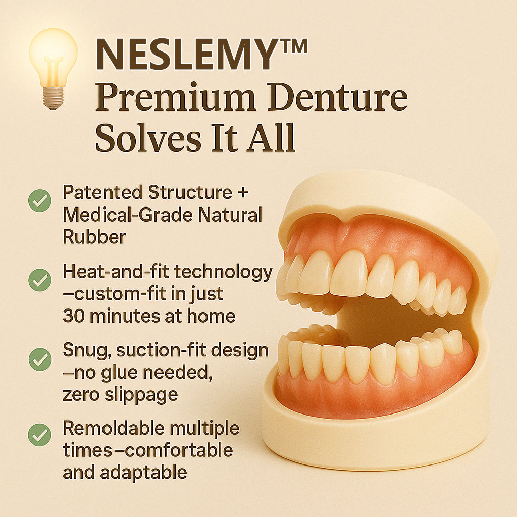 NESLEMY™🦷Advanced Customized Full Denture Set🦷 (🔥Only the first 300 customers per day will receive a free ultrasonic denture cleaner🔥)