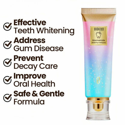 Last day buy one get one free🦷【🔥Triple Whitening】BBOJI™ Nicotinamide Whitening Toothpaste