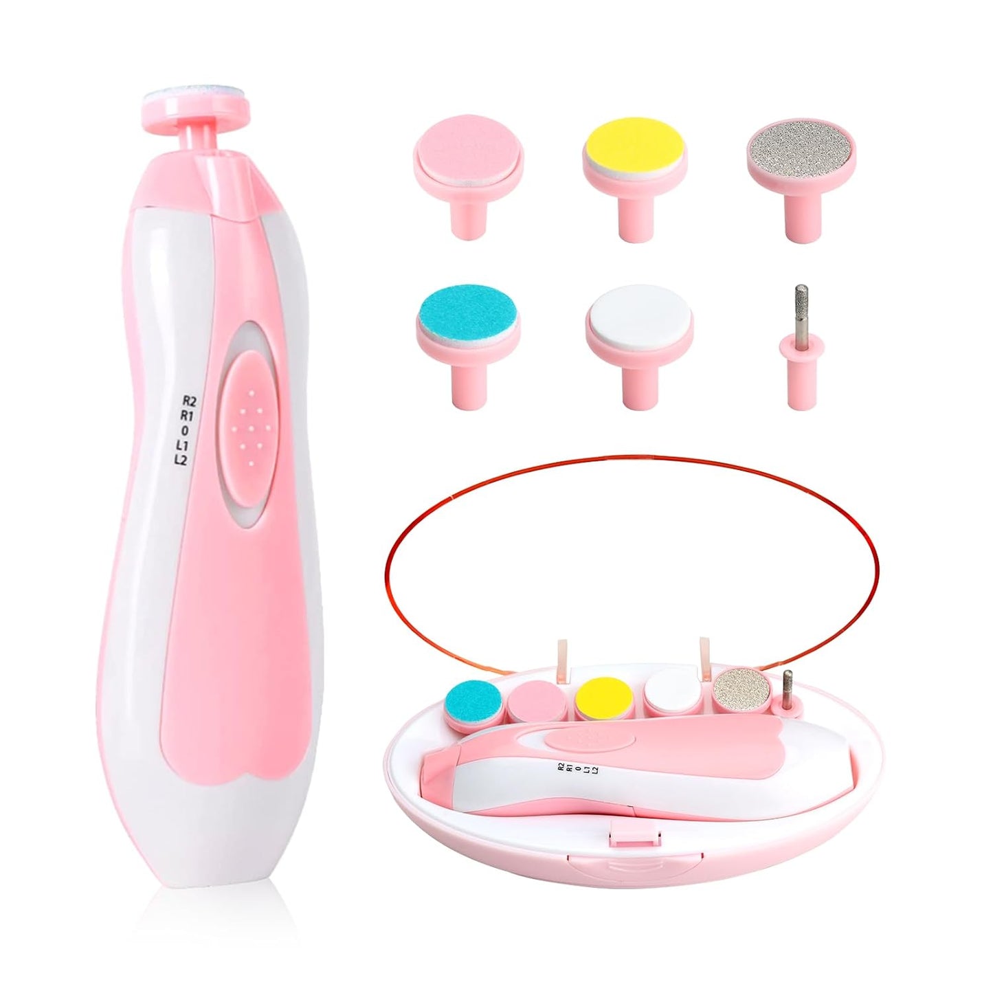 【Safety Guaranteed】Qooes Baby Electric Nail File | Anti-cut Injury Design with Low Noise | Specialized Nail Trimming and Shaping Device for Newborns