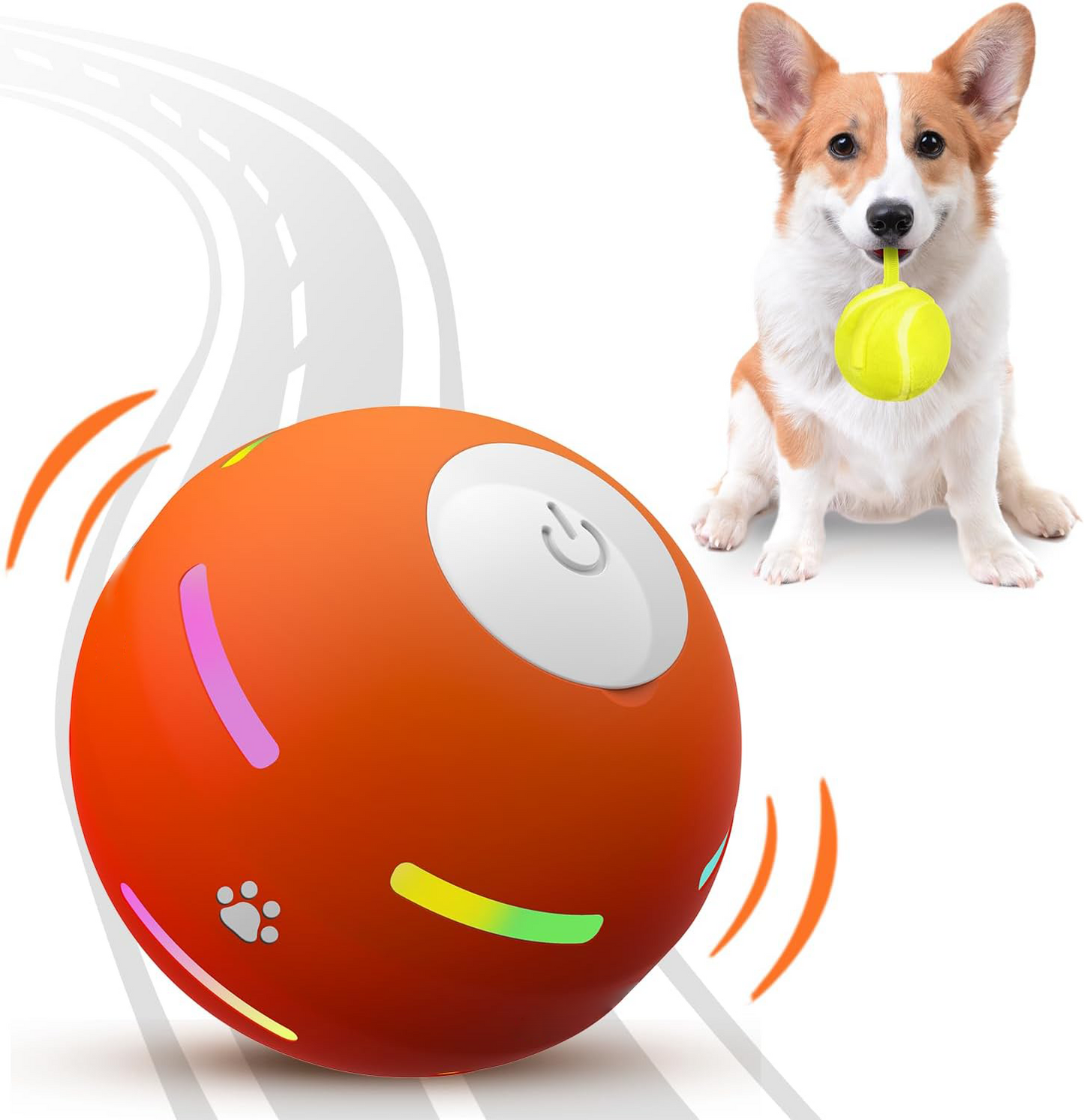 NESLEMY Interactive Dog Ball – Automatic, Rechargeable & Fun!（Keep Your Dog Entertained for Hours with Smart Self-Rolling Technology）