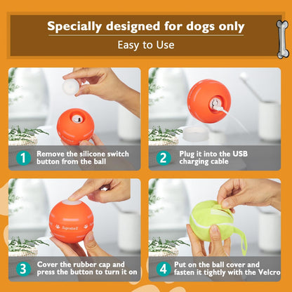 NESLEMY Interactive Dog Ball – Automatic, Rechargeable & Fun!（Keep Your Dog Entertained for Hours with Smart Self-Rolling Technology）