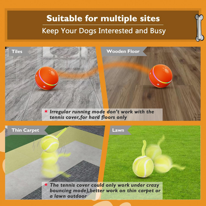 NESLEMY Interactive Dog Ball – Automatic, Rechargeable & Fun!（Keep Your Dog Entertained for Hours with Smart Self-Rolling Technology）