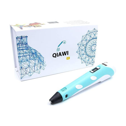 🔥Last Day Sale🔥 QIAWI's P1 3D Printing Pen with Display - Includes 3D Pen, 3 Starter Colors of PLA Filament, Stencil Book + Project Guide, and Charger